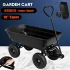 250kg Heavy Duty Garden Cart Trolley Wagon Pull Dump 10'' Wheelbarrow Yard Farm