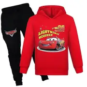 Cars Lightning Mcqueen Kids Boys Pullover Hoodies Sweatshirt Sweatpants Outfit Set Jogging Tracksuit Set -NMAOV Red 8Years
