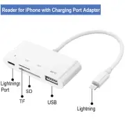 4 in 1 USB Camera Connection Micro SD TF Card Reader Adapter for iPad iPhone IOS