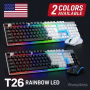 Rechargeable Wireless Keyboard and Mouse Gaming Combo Set RGB Backlit Light up