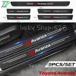 豐田 [9PC/SET] 適用於 TOYOTA AVANZA /碳纖維車門貼紙保護貼車門側踏板條時尚貼紙防水防刮汽車裝飾