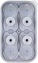 Cat Mold, Cute Dog & Cat Shape Ice Tray with Lid, Food-Grade Silicone, Flexible & Easy Release, Reusable 4-Cavity Design, Perfect for Cocktails, Wine, Juice, Coffee