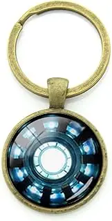 Super hero arc heart key chain arc reactor tony stark keychain handmade movie fans gift jewelry, Silver, x