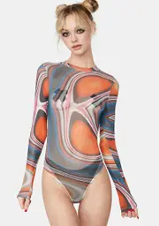 Scenic Nostalgia Mesh Bodysuit