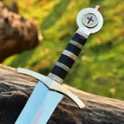 Hand Forged Carbon Steel Viking Sword Sharp Longsword Medieval With Scabbard