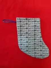 Christmas Stocking Handmade Lined Mini 6" Snow Flakes Gift Card Holder