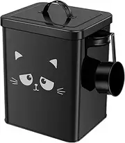 Cat Food Storage Container, 6L Large Capacity Sturdy Thickened Pet Food Storage Bin, with Lid Airtight Metal Bucket, Portable Cute Cat Treat Container, for Small Dog, Cat