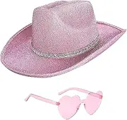 [Generic] Pink Cowgirl Hat Women, White Women's Cowboy Hats, Cowgirl Accessories For Women, Pink Cowboy Hat Music Festivals, Funny Hats Supplies For Adults