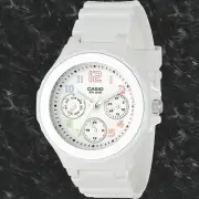 Casio LRW-250H-7B Ladies White Analog Watch 3 Circles Date Neo Display New