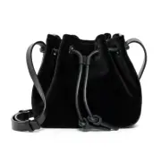 THEORY NEW MICRO LEATHER & SUEDE BUCKET BAG CROSSBODY $295