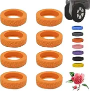 Luggage Wheel Protection Cover,8 Pcs Luggage Compartment Wheel Protection Cover,Luggage Wheel Covers,Luggage Wheel Protector Covers,Luggage Wheel Covers for Suitcase (Orange)