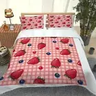 Duvet Cover Strawberry Blueberry Patterned 3D Printed Strawberry Blueberry