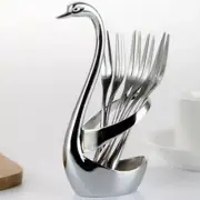 a set of fruit fork Swan Shaped Container Forks and Spoons