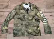 $1290 Mens AMIRI Army Stencil M65 LS Button Up Sport Shirt Green 50 US Large