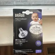 Braun ThermoScan Ear Thermometer Lens Filters 40-Pack, Sealed
