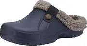 [JTQHB] Fleece Lined Clogs Fur Fuzzy Fluffy Waterproof Slippers Women Men Winter Garden Shoes Warm House Slippers Indoor Outdoor Mules