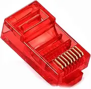 50/100PCS RJ45 Ethernet Cables Module Plug Network Connector RJ-45 Crystal Heads Cat5 Cat5e Cable(50 PCS,Red)