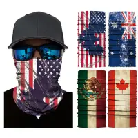在飛比找蝦皮購物優惠-新款魔術頭巾數位印花圍脖戶外擋風騎行面罩國旗頭巾