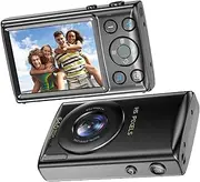 Digital Camera Card Camera Multi Functional Music 64MP High Pixel 4K HD Video 18x Built in Flash Shake Walkman Portable Retro Card Camera Suitable for Teenage Students Black
