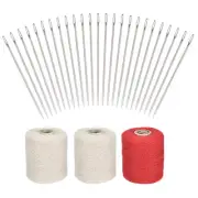 25pcs Beading Needles with Cotton threads, 3.5-inch Long Upholster Needles