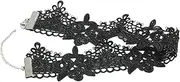 [Decentraland] 1 PCS 32 CM Black Thick Lace Choker Necklace Gargantillas De mujer Elegantes Collar Sexy Fashion Gothic Necklaces Retro Classic Witch Vampire Accessories 90s Jewelry For Women, Faux Leather, No