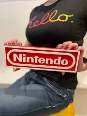 NINTENDO 3D printed game console placard, retro sign, multi-color