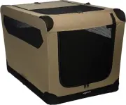 2-Door Collapsible Soft-Sided Folding Travel Crate Dog Kennel, Large, 60 X 60 X