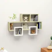 Car Wall Shelf White Sonoma Oak Engineered Wood 82x15x51 cm Kids Room Decor