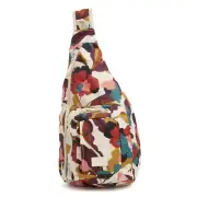 Vera Bradley Ripstop Sling Backpack Immersed Blooms Jewel