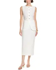 SERENETTE 2pc Linen-Blend Top & Skirt Set