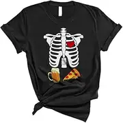 [Generic] Halloween Pregnancy Shirt X-Ray Beer Pizza Funny Halloween Pregnancy Announcement Unisex T-Shirt