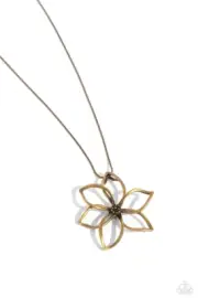 Paparazzi Flowering Fame Brass Necklace NWT