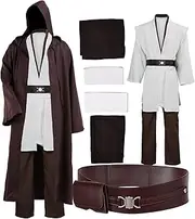 Laku Mens Tunic Hooded Robe Cloak Knight Costume Halloween Cosplay Costume