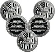 5PCS Eagle Thin Silver Line Challenge Coin - Correctional Officer Prison Police Thin Gray Line Token Medallions - Thank You Law Enforcement Corrections Officer Gifts - Honor US Correctional Officers