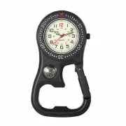 Compass Corkscrew Carabiner Clip Watch Luminous Pocket Watch Accessory Outdoors