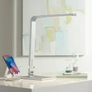 Jett Modern Desk Lamp 16 1/2" High USB LED Nightlight Silver Touch Dimmer House