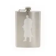 European Knight #6- Medieval Armored Army Leader Sword -8 oz etched flask