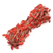 10m Red Leaf Hessian Ribbon