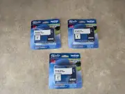 3 PACKS OF BROTHER P-TOUCH TZE-251 TAPE BLACK PRINT ON WHITE ZZ9-4(1)