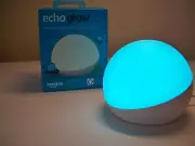 Amazon Echo Glow Multicolor Changing Alexa Compatible Kids Smart Lamp (White)