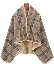 [SUOYUANJIE] Double-Layer Extra Soft Super Warm Tartan Shawl Plush Throw Blanket Scarf Neck Shoulder Blanket Pad, for Kids, Teens, Adults