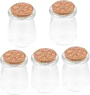 GREENADSCAPE 5pcs Transparent Corked Glass Wishing Bottles DIY Drift Message Jars for Decoration Storage Perfume and Creative Crafts for Parties and Home Decor