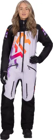 FXR CX Lite Supernova Ladies One Piece Snowmobile Suit, black-white-red-purple, Size 14 for Women Black White Red Purple