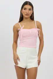 Pink Mesh Singlet Top - Size 16XL, Women's Singlet