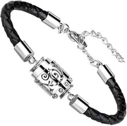 Essential Oil Diffuser Bracelet Aromatherapy Bracelet Stainless Steel Locket Bracelet with Leater Adjustable Wristband Diffusing Bracelet for Mother's Day Women&Men
