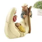 Cartoon Jesus Christ Figurine Cute Christmas Manger Ornaments Living Room