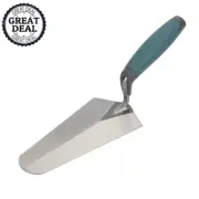 Gauging Brick Trowel 7" Durable Soft-Grip Handle Carbon Steel Blade Hand Tools
