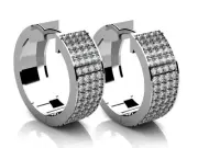 2.00 Ct. TW Round Diamond Inside/Outside Hoop Earrings in 14 kt. Clip Mounts