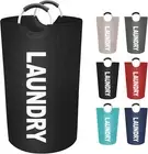 90L Large Laundry Basket, Freestanding Waterproof Laundry Hamper, Collapsible Fo