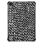 iPad mini (6th gen) iPad Impact Case Hand Knit Black On White